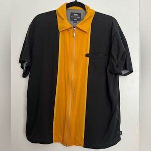 Vans x knost x curren yellow and black zip shirt